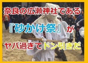 ドン引きの砂かけ祭。それは年に一度、奈良県河合町廣瀬神社で行われる危なすぎる奇祭だった。