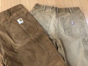 カーハートのダブルニーのペインターパンツ。70年代と80年代以降の違いを比較してみた