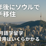 定年後にソウルでプチ移住!3ヶ月語学留学の費用はいくらかかる?